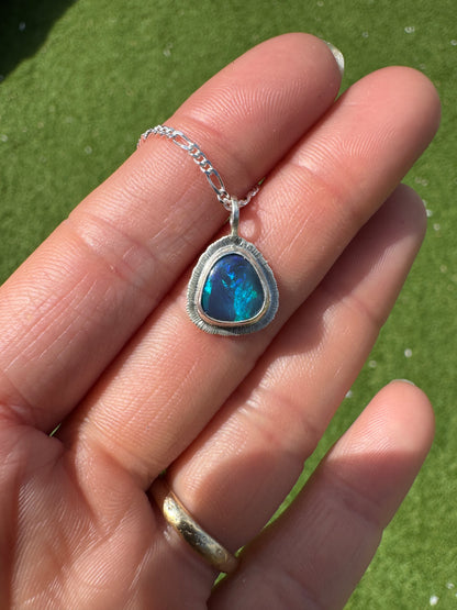 Australian Black Opal Pendant