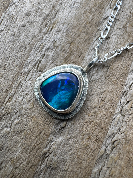 Australian Black Opal Pendant