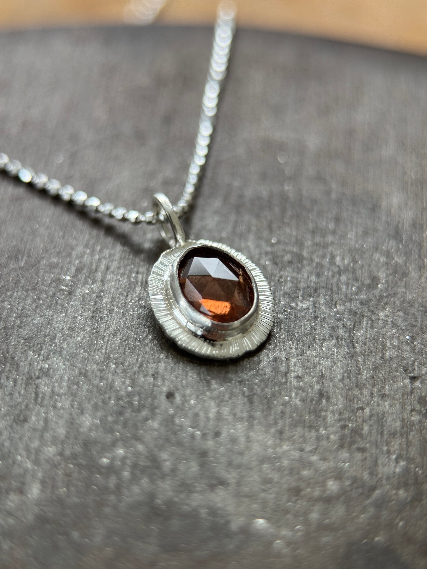 Rose cut natural Zircon pendant