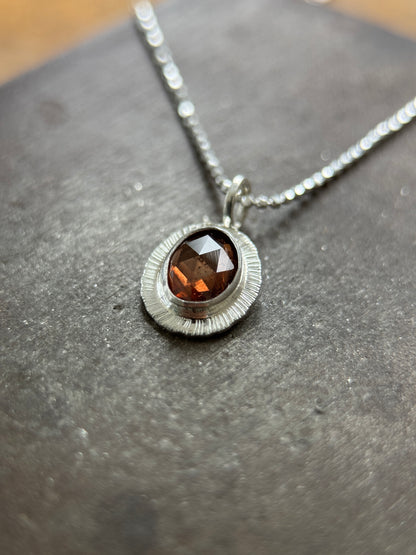 Rose cut natural Zircon pendant