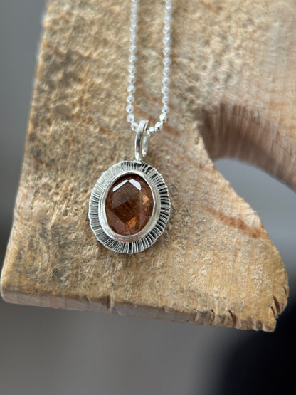 Rose cut natural Zircon pendant