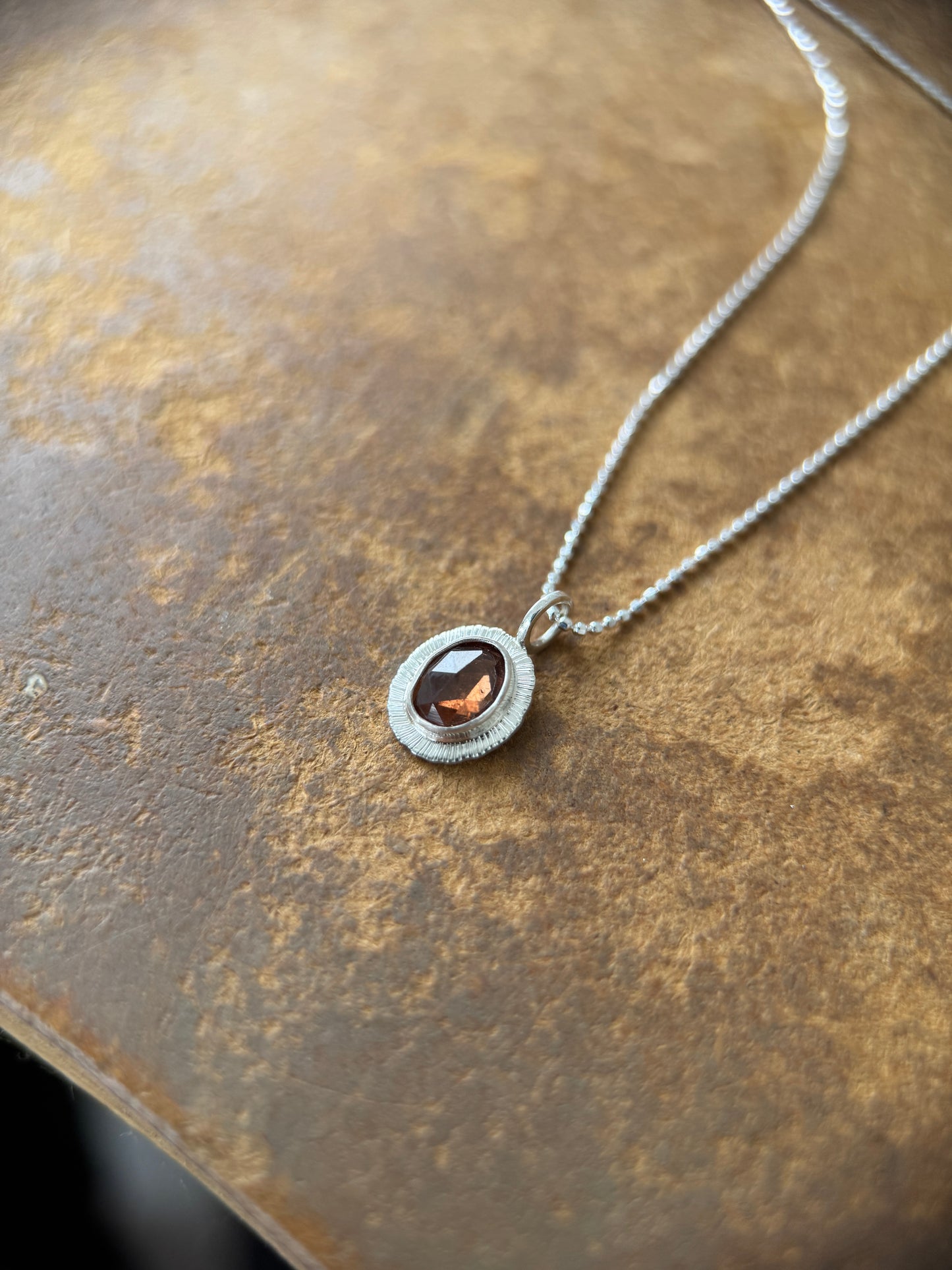Rose cut natural Zircon pendant