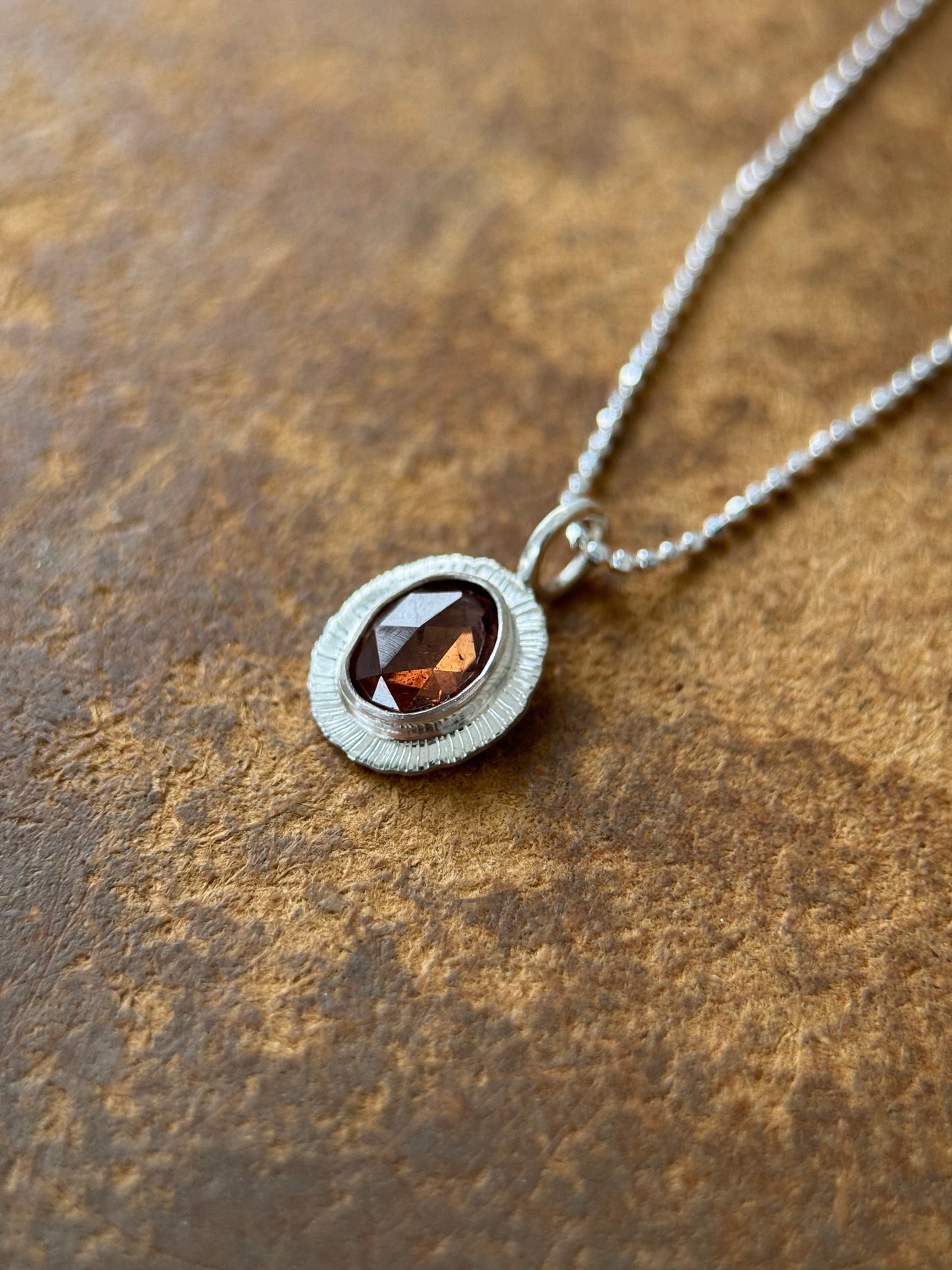 Rose cut natural Zircon pendant