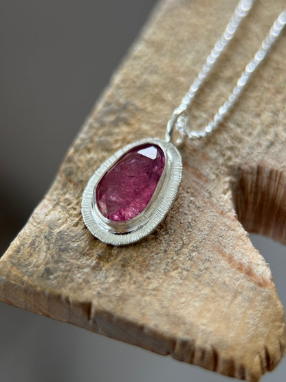 Rose cut hot pink Winza Sapphire pendant