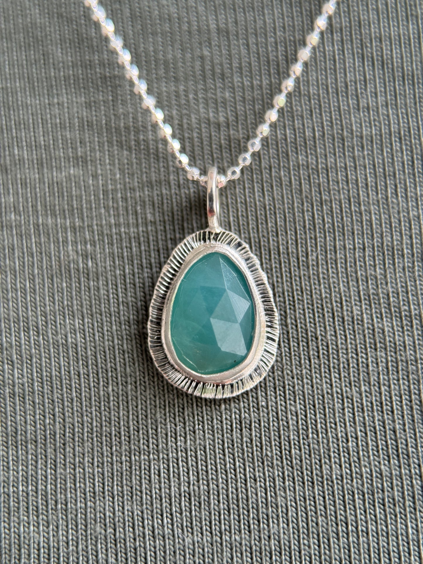 Rose cut Grandidierite pendant