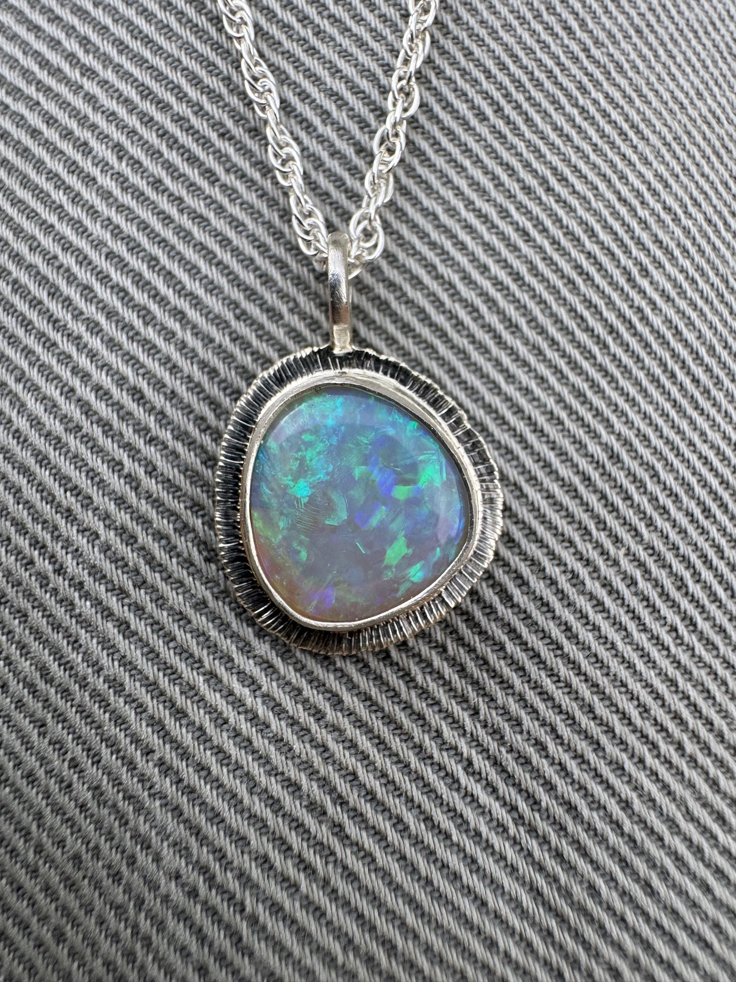 Australian Dark Crystal Opal Pendant