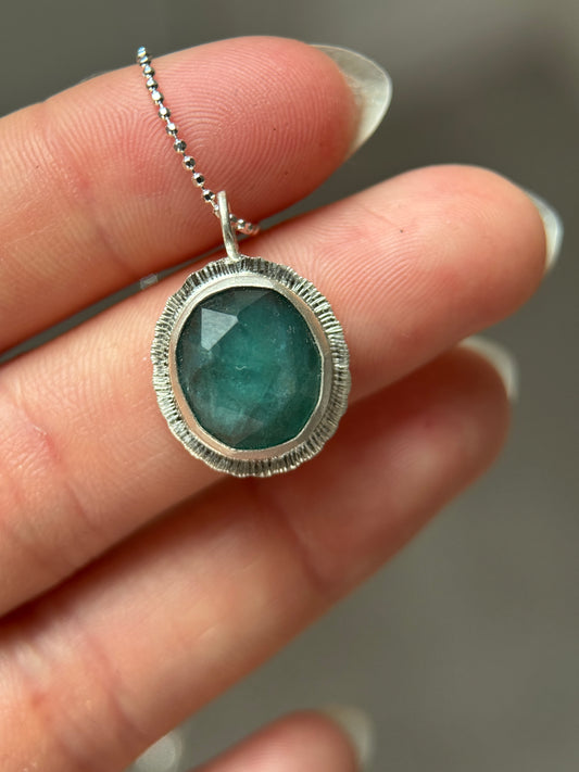 Rose cut Grandidierite pendant