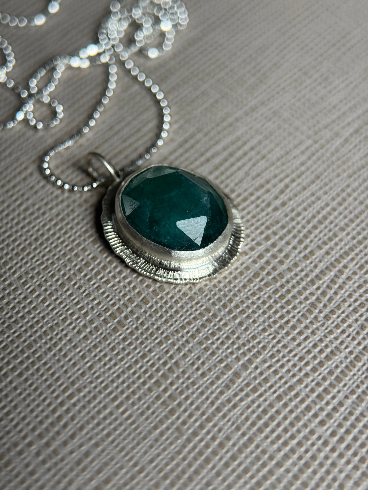 Rose cut Grandidierite pendant