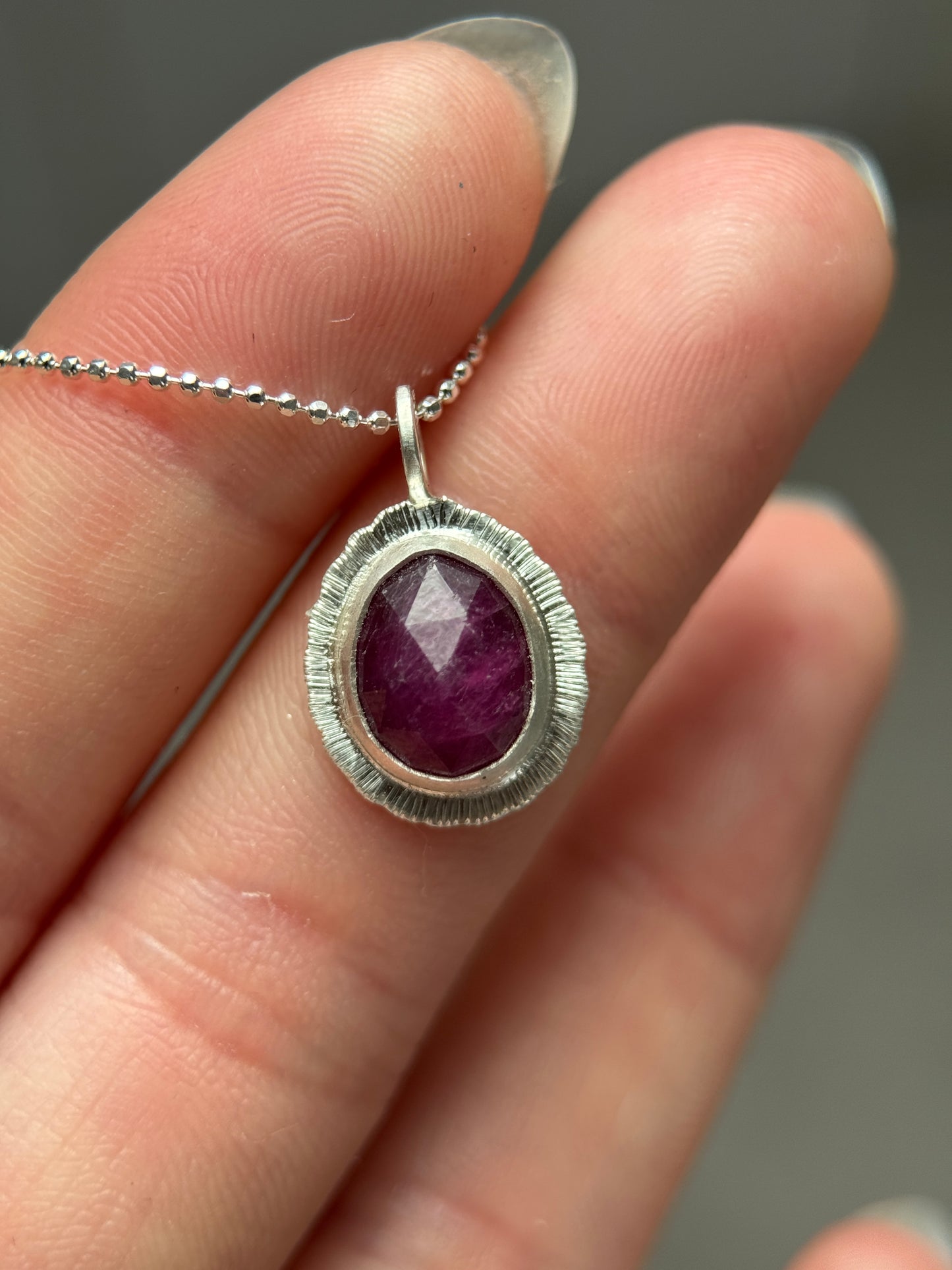Rose cut Ruby pendant