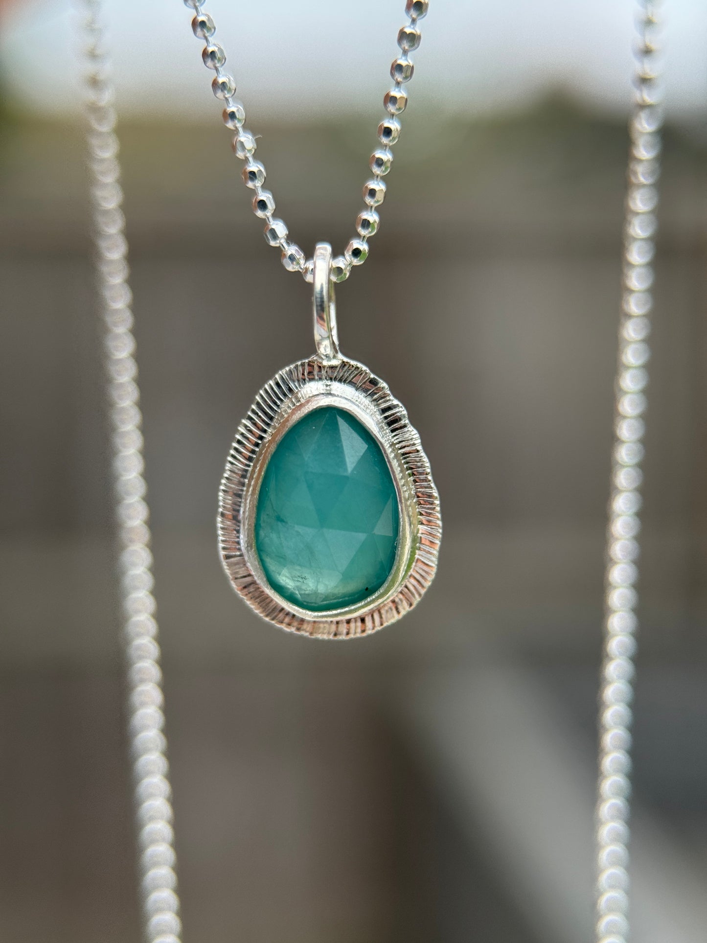 Rose cut Grandidierite pendant