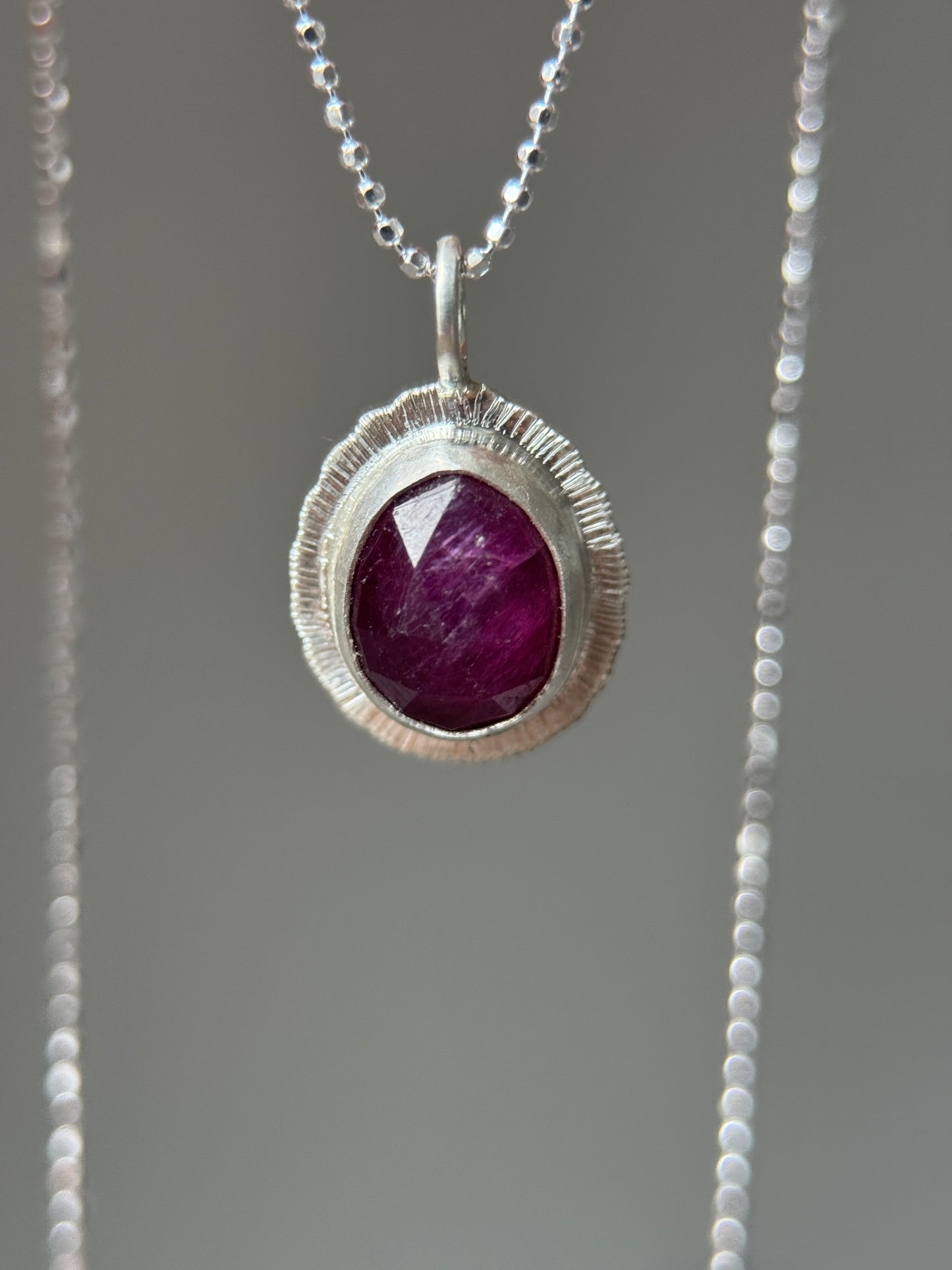 Rose cut Ruby pendant