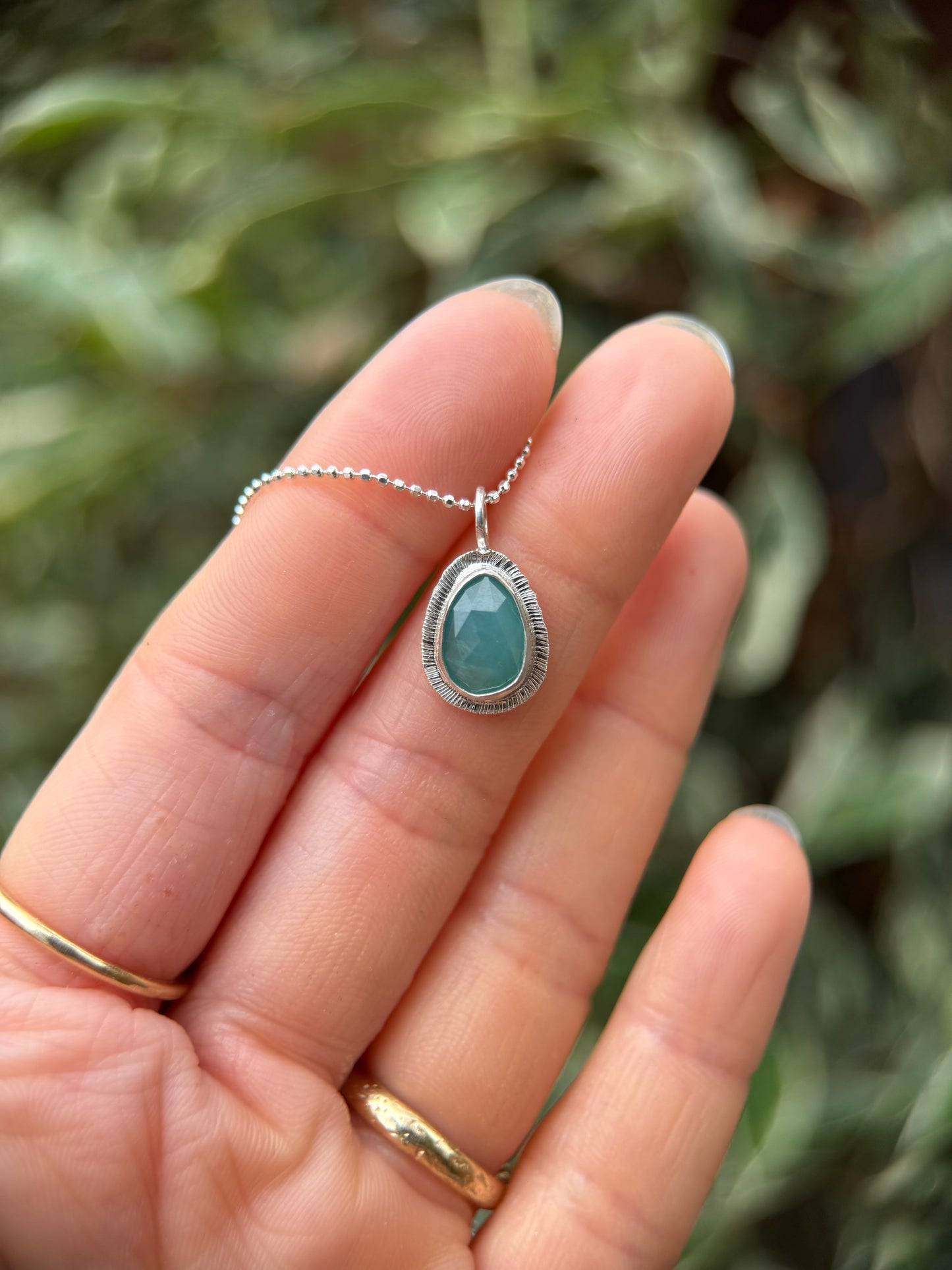 Rose cut Grandidierite pendant