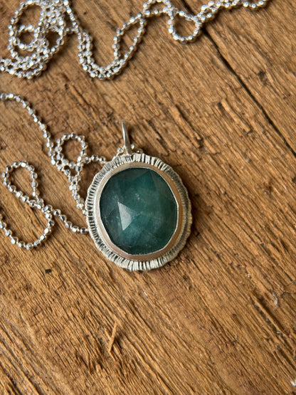 Rose cut Grandidierite pendant