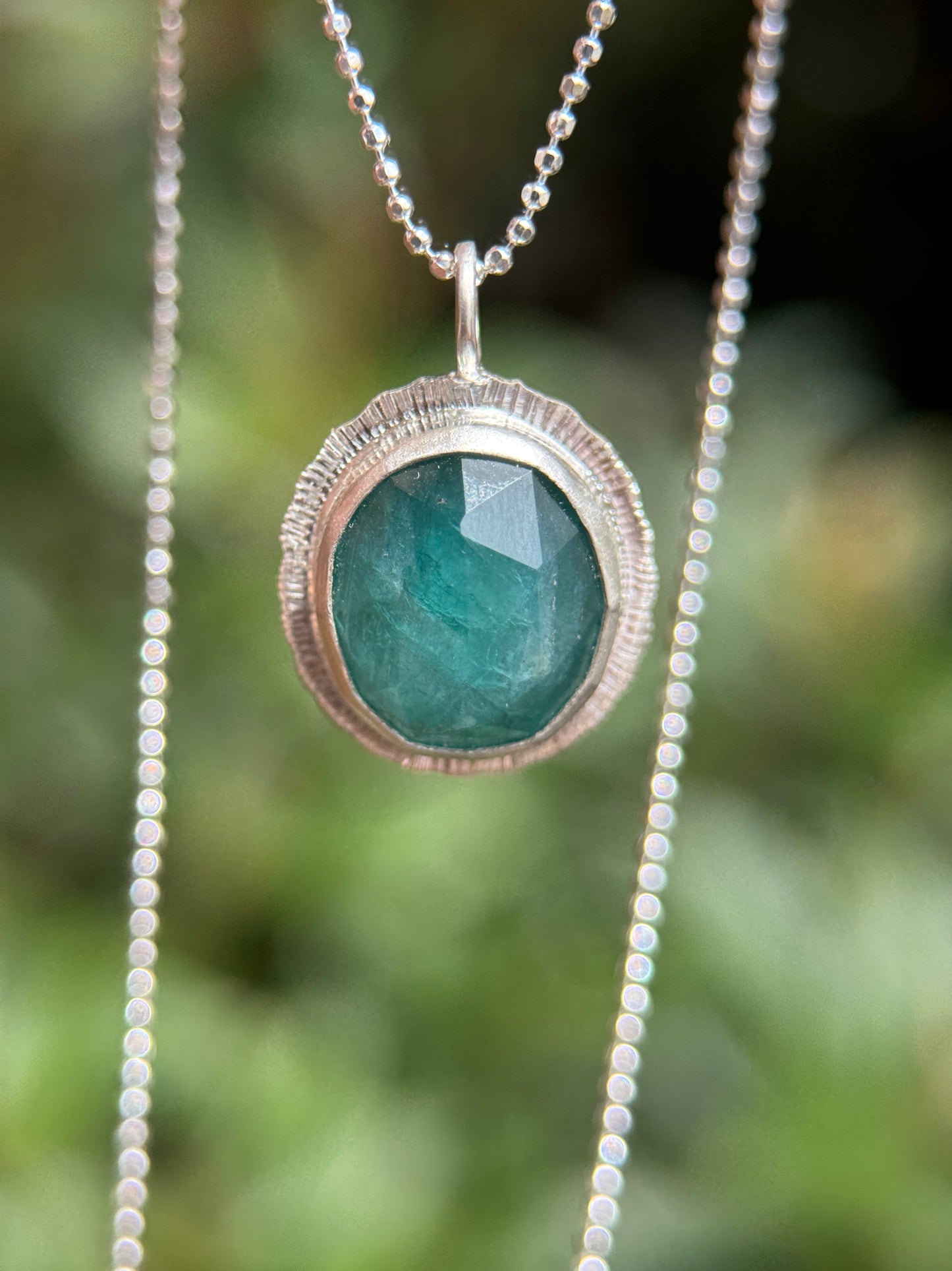Rose cut Grandidierite pendant