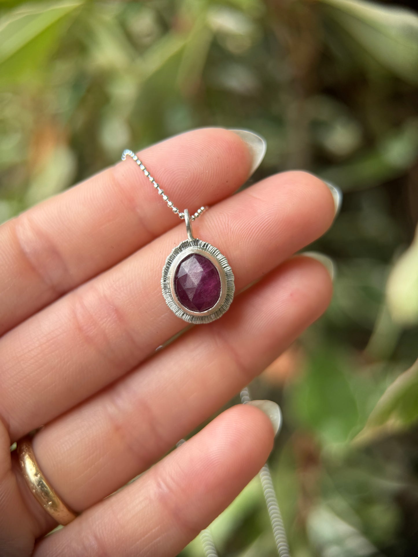 Rose cut Ruby pendant