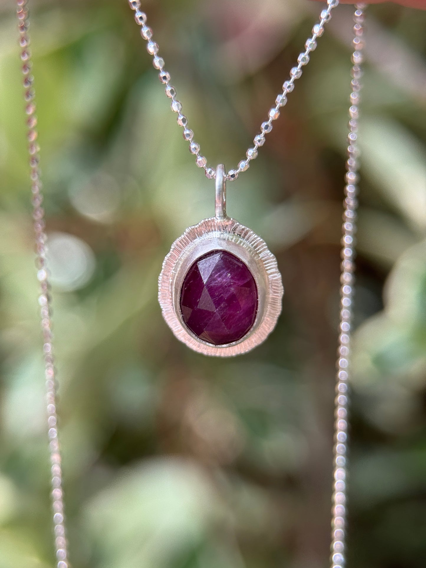 Rose cut Ruby pendant