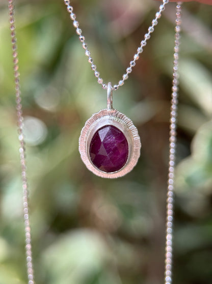 Rose cut Ruby pendant