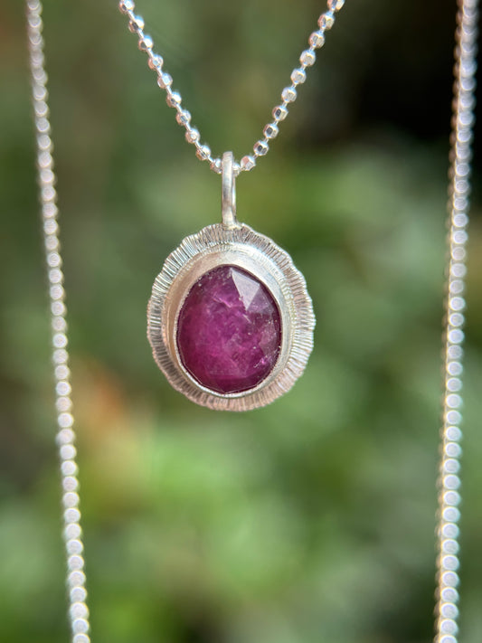 Rose cut Ruby pendant