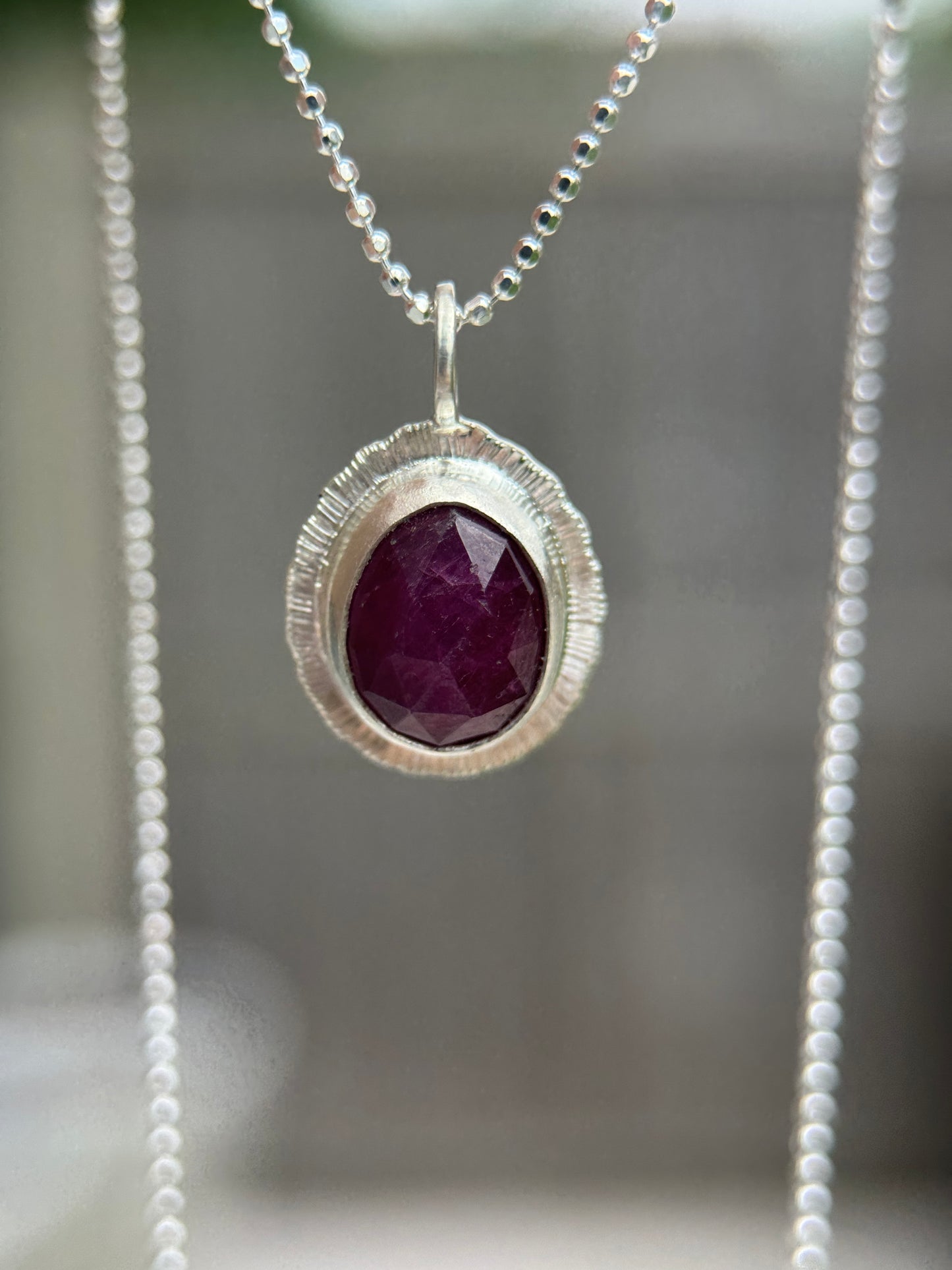 Rose cut Ruby pendant
