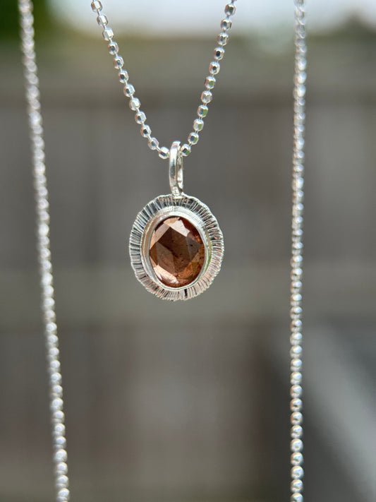 Rose cut natural Zircon pendant