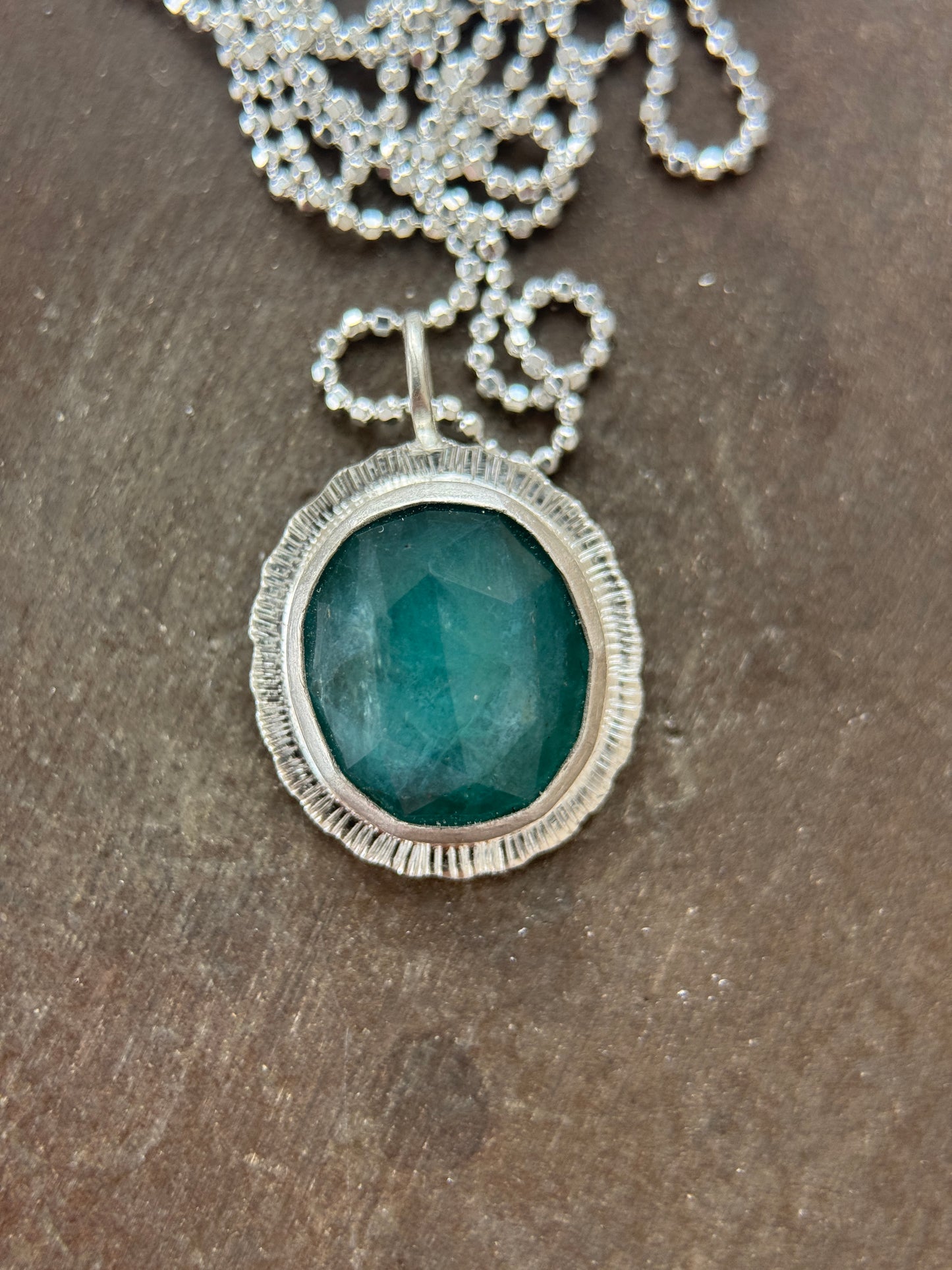 Rose cut Grandidierite pendant