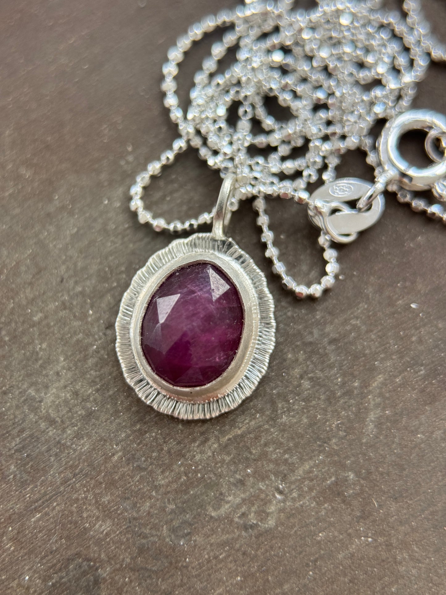 Rose cut Ruby pendant