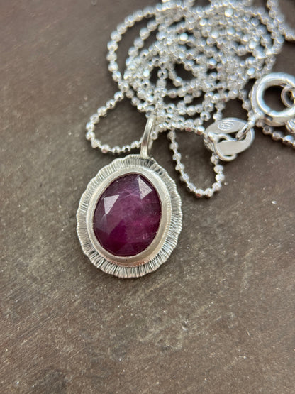 Rose cut Ruby pendant