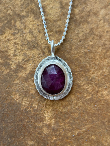 Rose cut Ruby pendant
