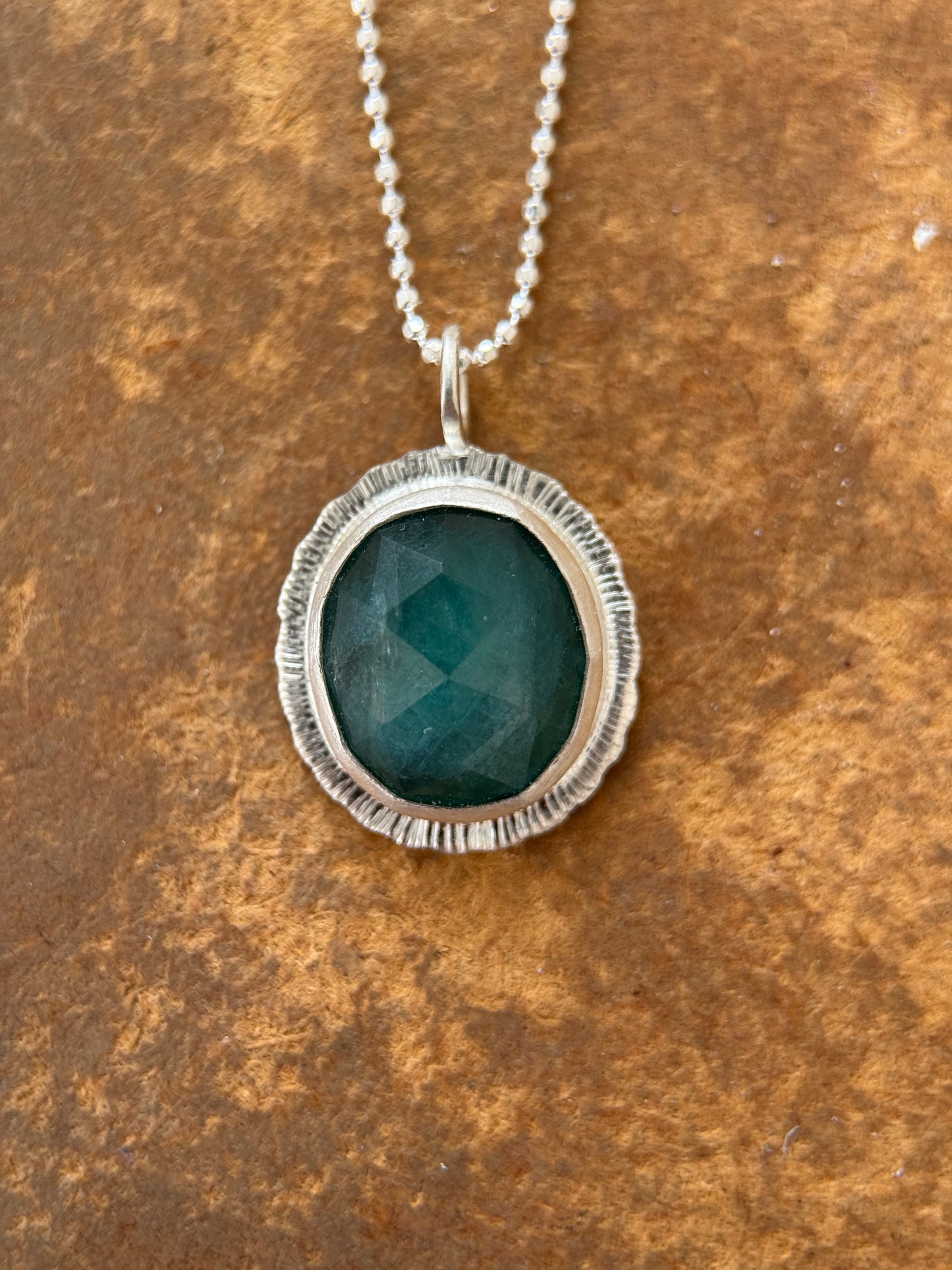 Rose cut Grandidierite pendant