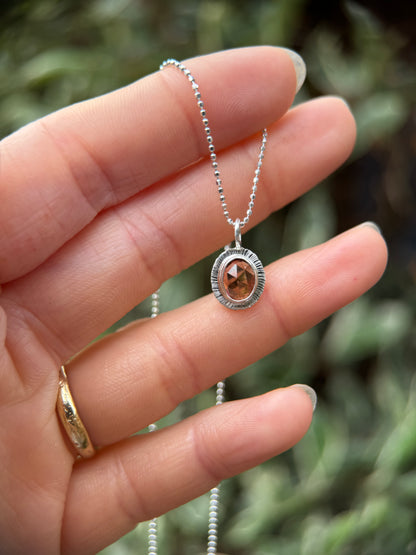 Rose cut natural Zircon pendant