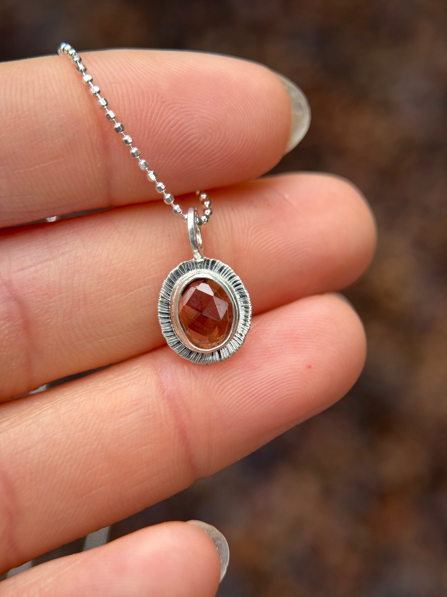 Rose cut natural Zircon pendant