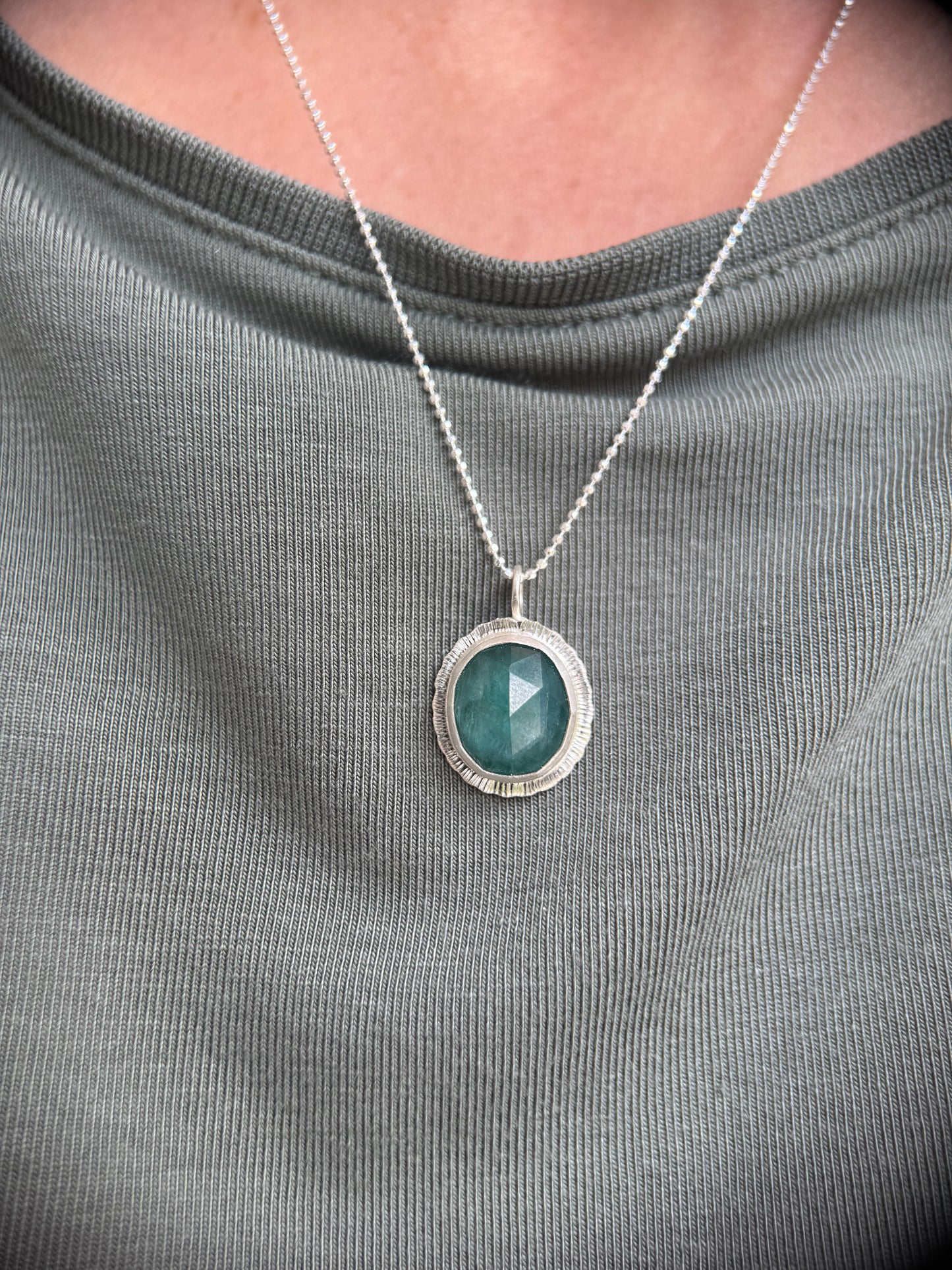 Rose cut Grandidierite pendant