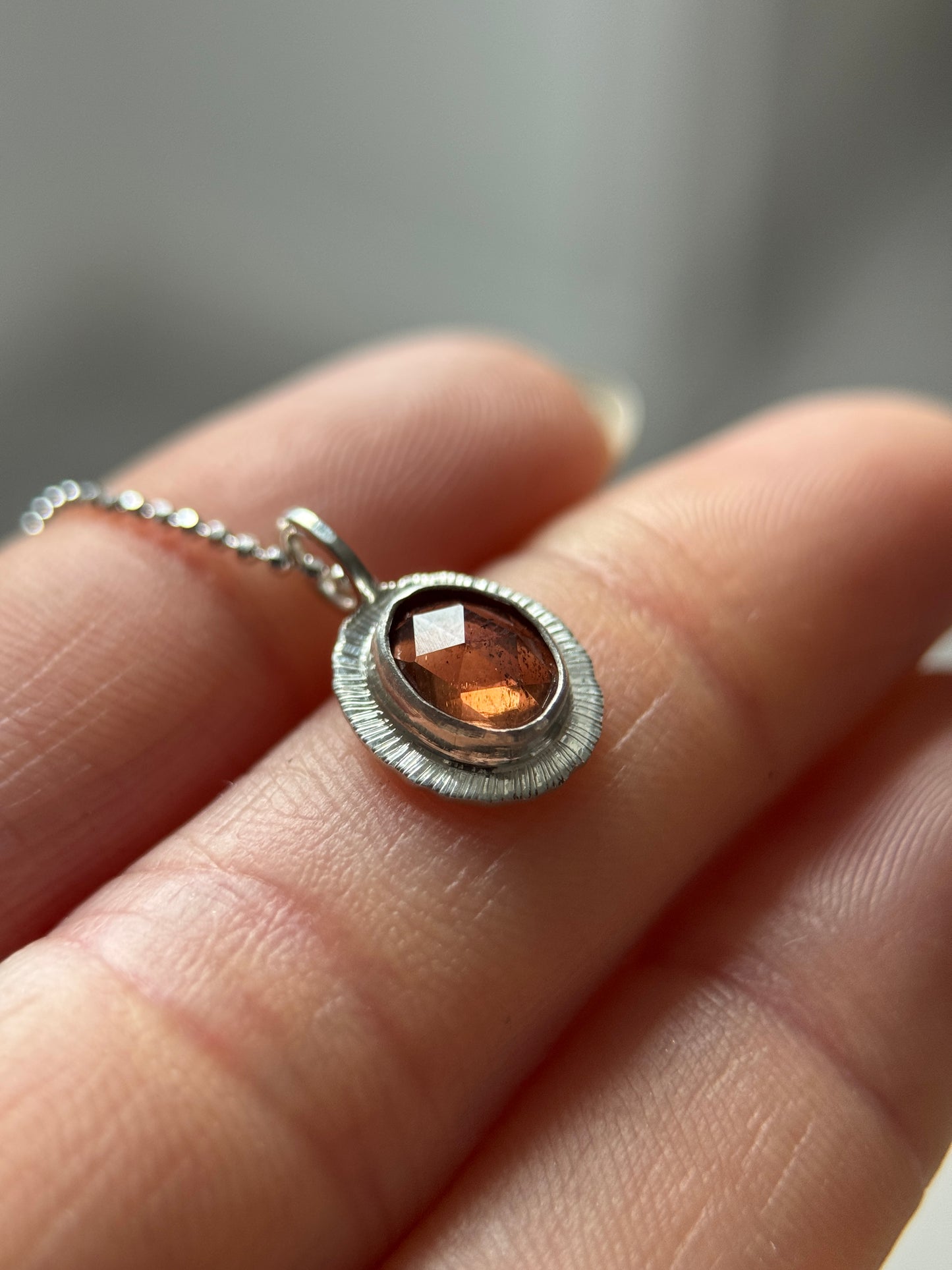 Rose cut natural Zircon pendant
