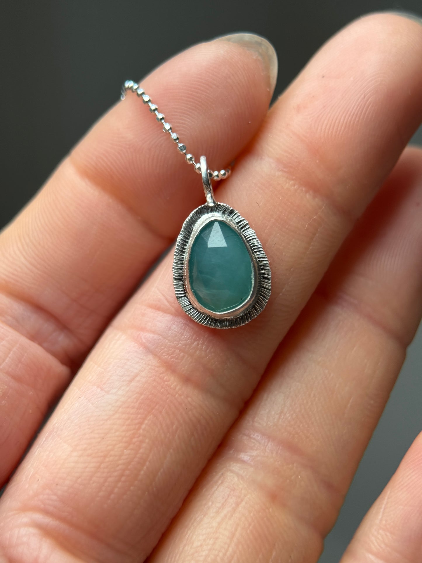 Rose cut Grandidierite pendant