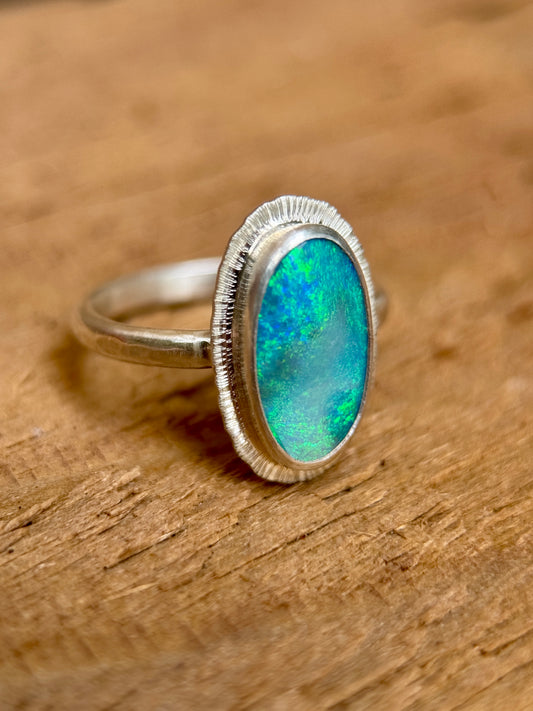 Australian solid Opal ring