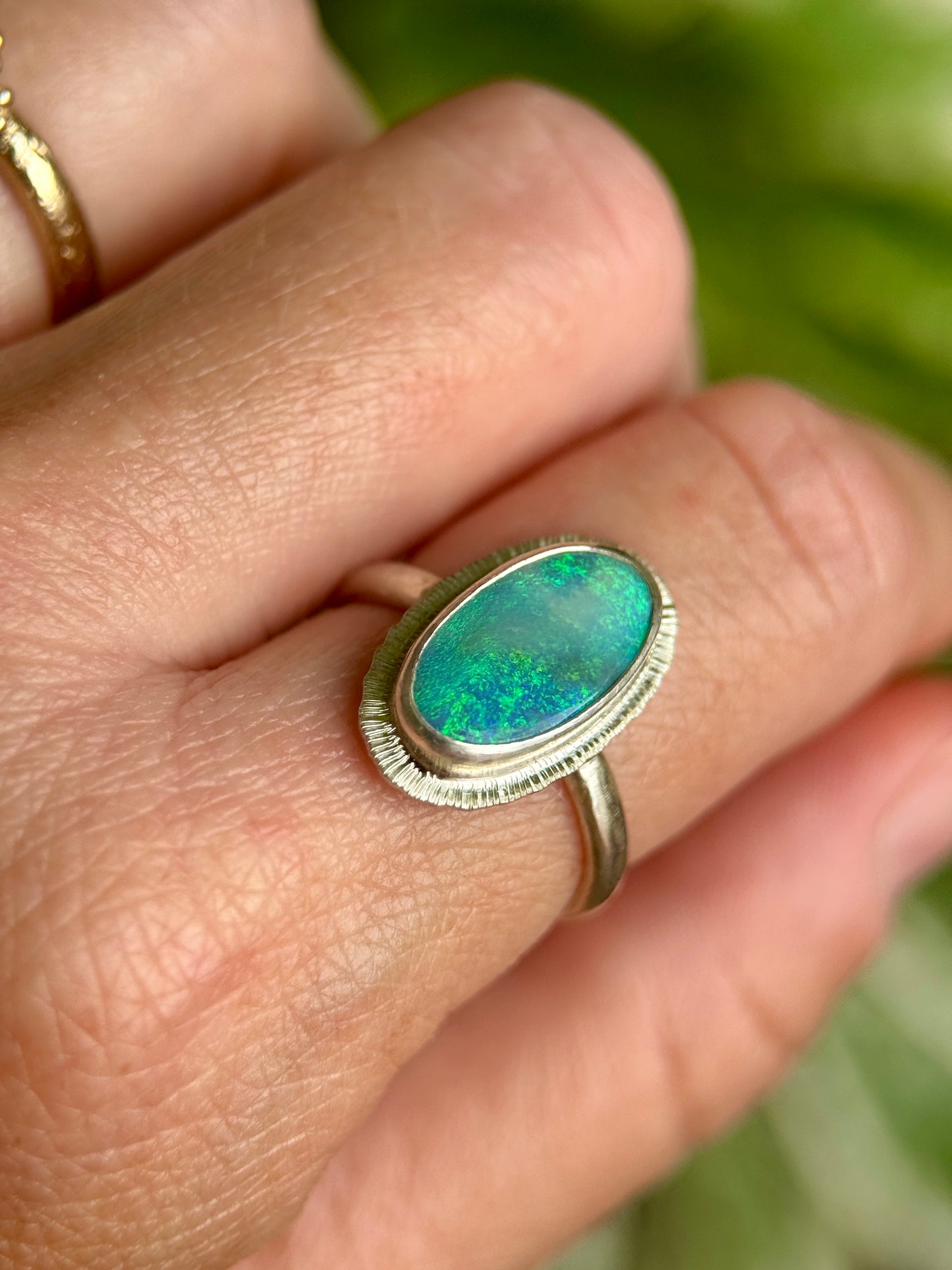 Australian solid Opal ring