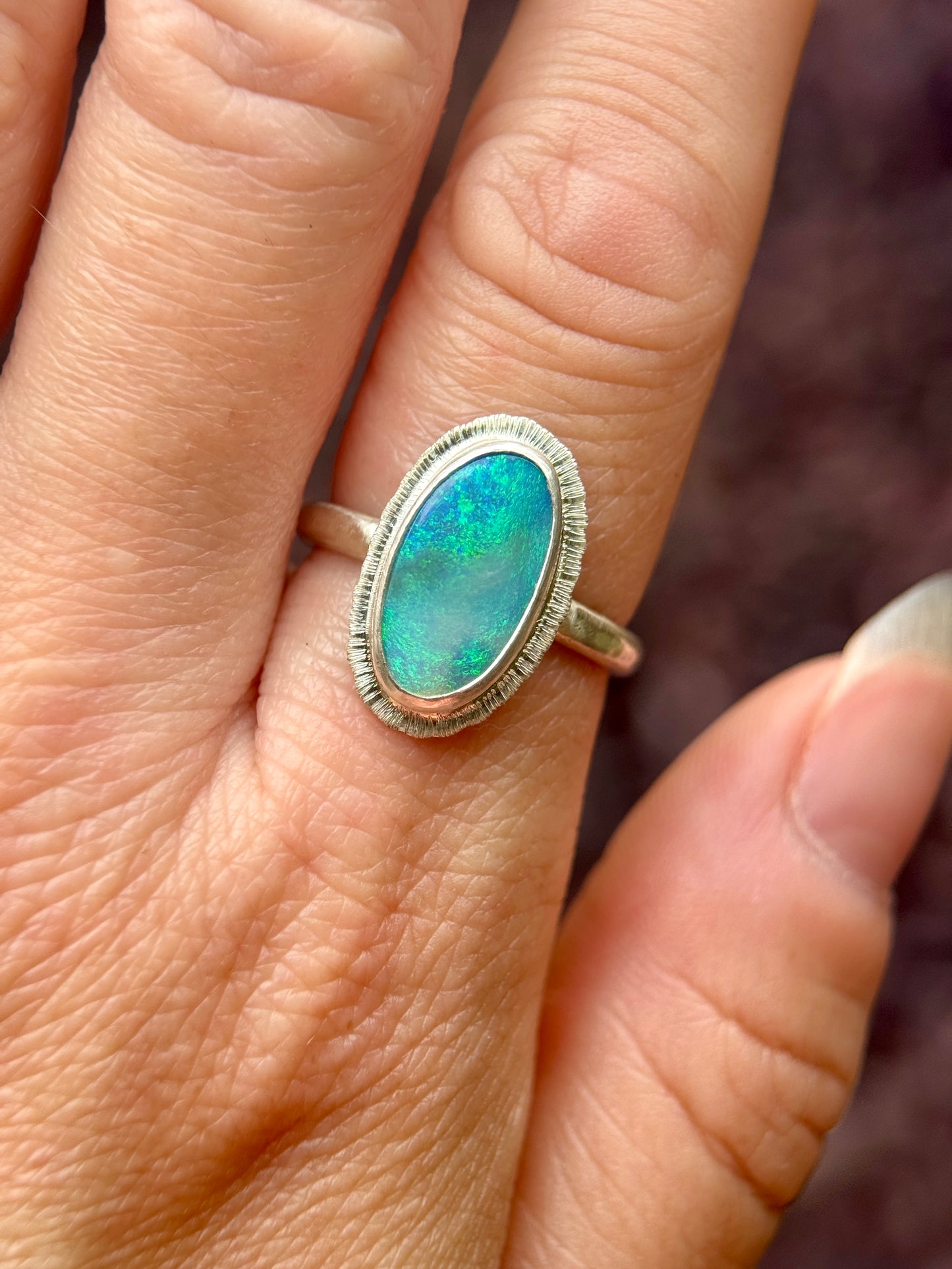 Australian solid Opal ring