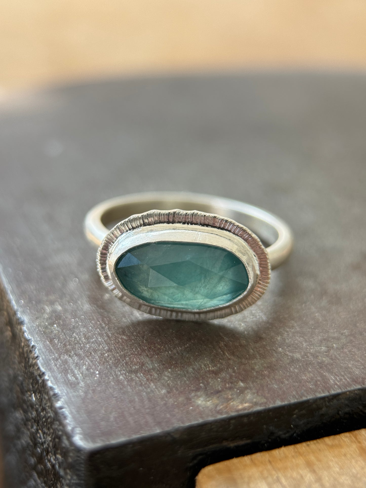 Rose cut East to West Grandidierite ring