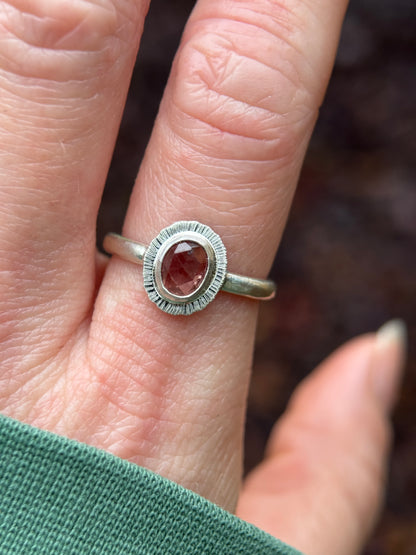 Rose cut Zircon ring