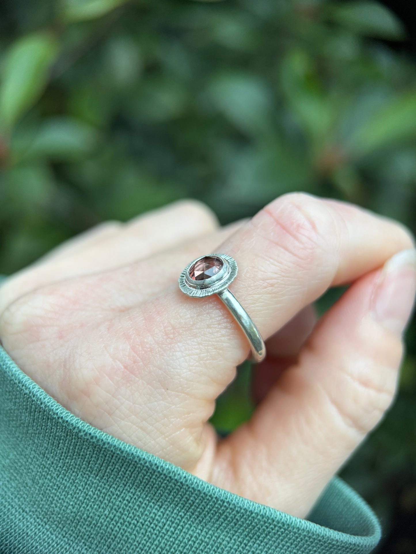 Rose cut Zircon ring