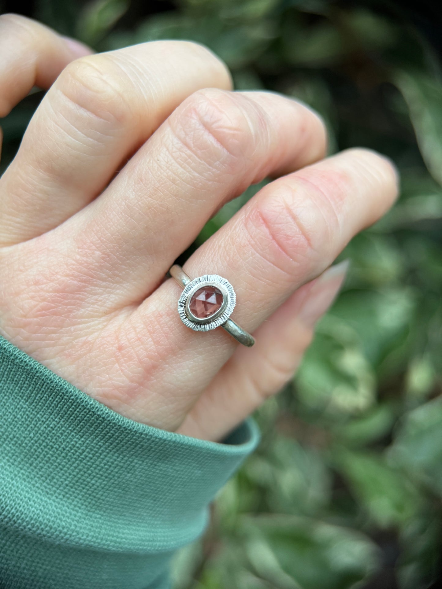 Rose cut Zircon ring