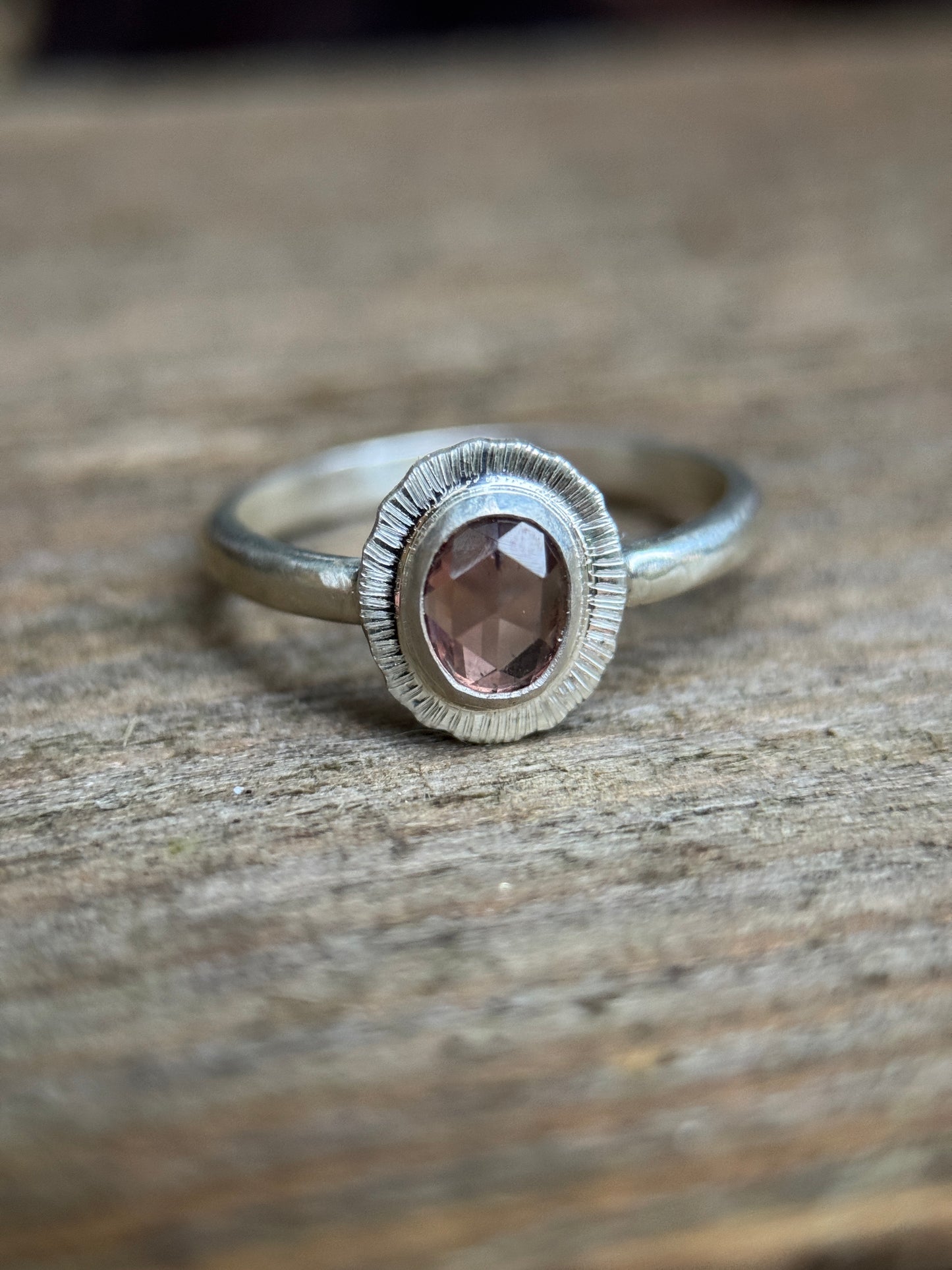 Rose cut Zircon ring
