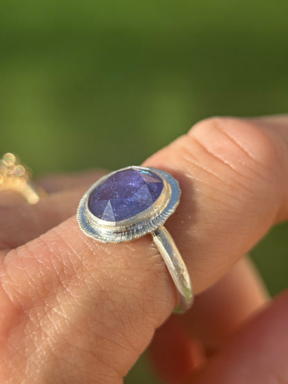 Rose cut Tanzanite ring