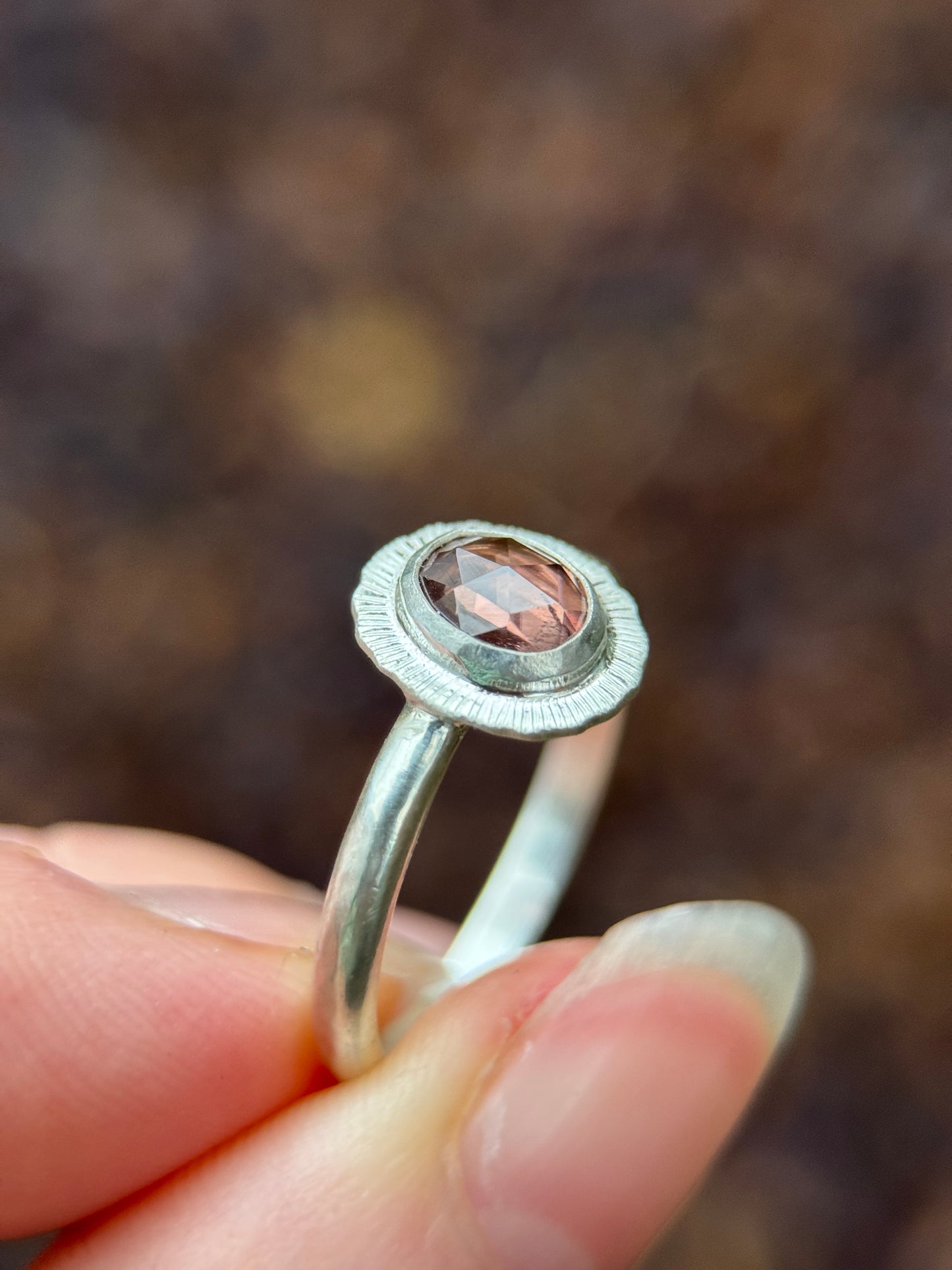 Rose cut Zircon ring