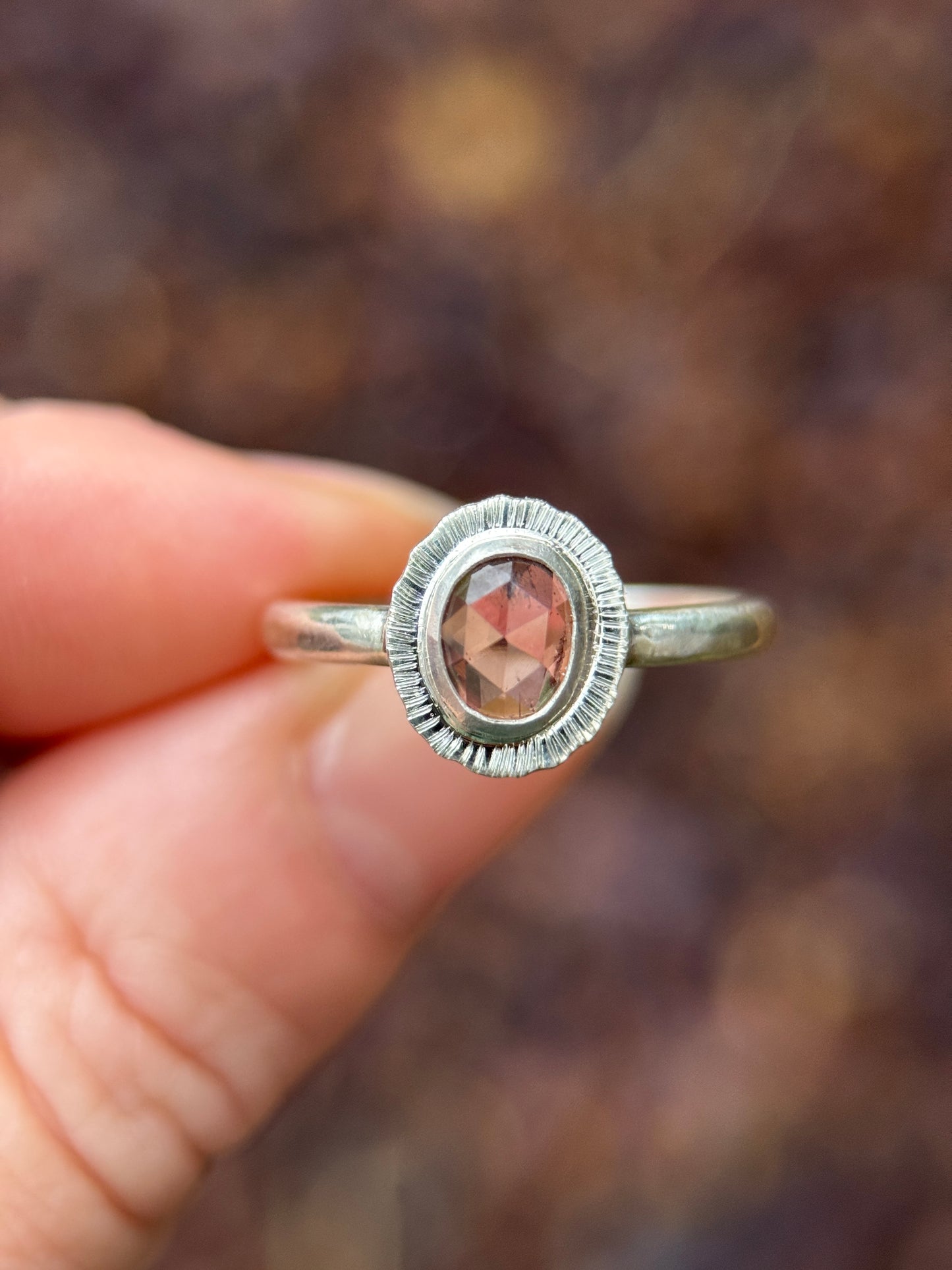 Rose cut Zircon ring