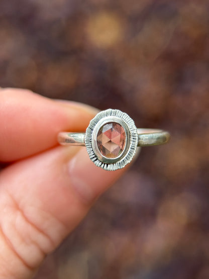 Rose cut Zircon ring