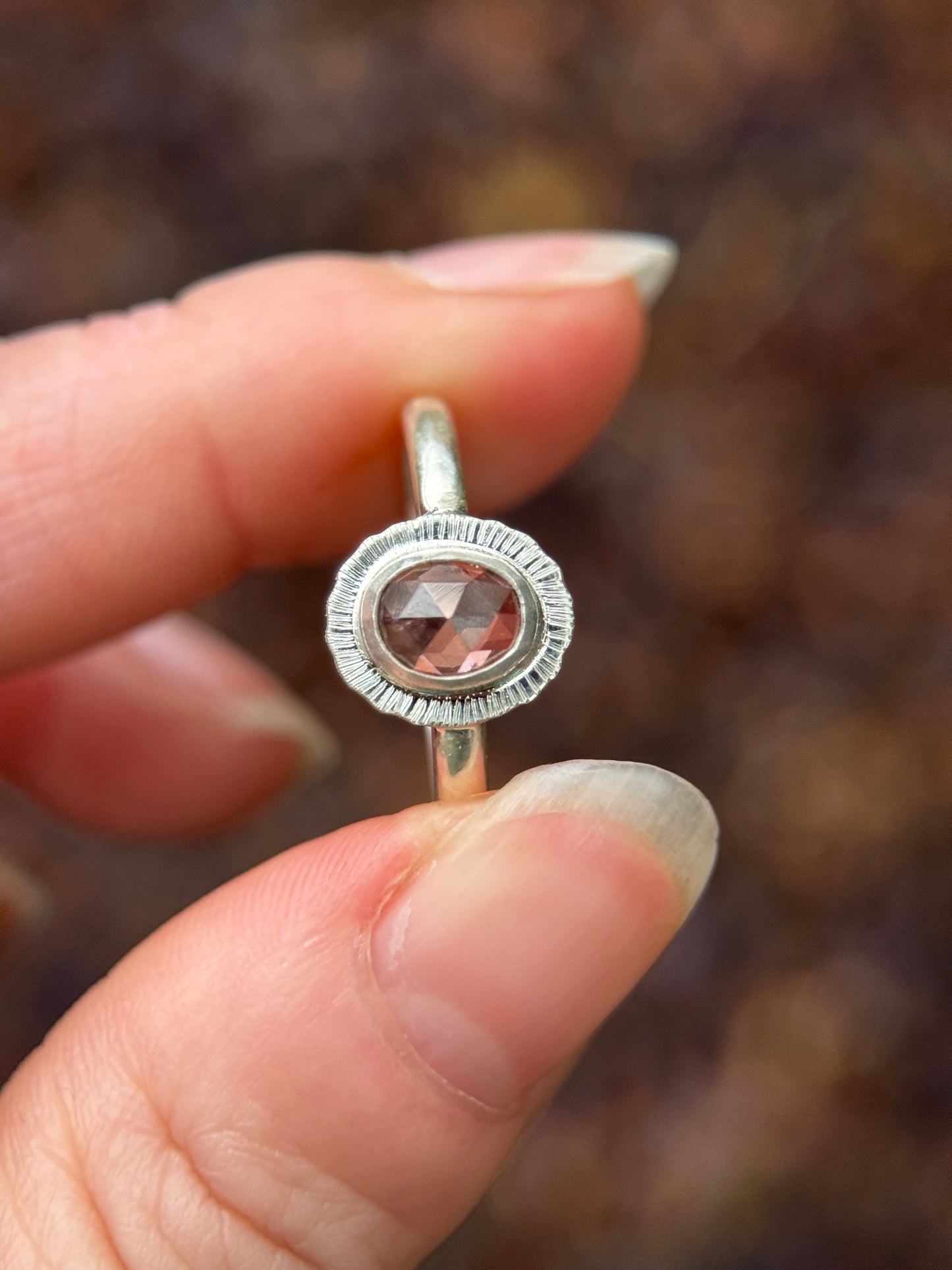 Rose cut Zircon ring