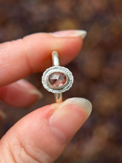 Rose cut Zircon ring