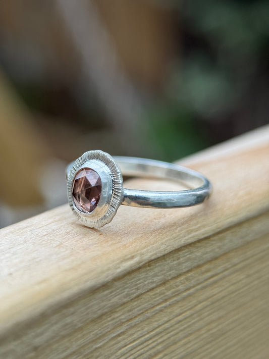 Rose cut Zircon ring