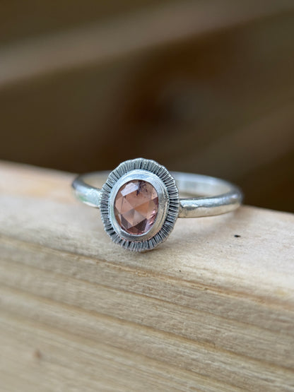 Rose cut Zircon ring